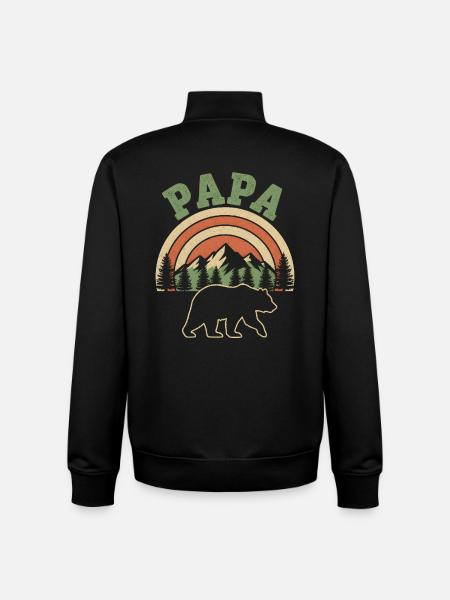 PAPA Mountain Retro Nature - Unisex Organic Zip Sweatshirt by Stanley/Stella - black