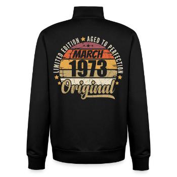 53. Anniversary 53 Years Limited Edition März 1973 - Unisex Organic Zip Sweatshirt von Stanley/Stella - Schwarz - Hinten - AI Model Male 185 light (185cm)