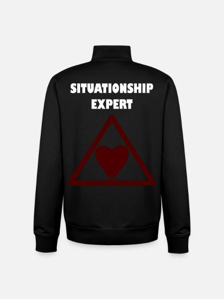 Relationship expert in the triangle - Unisex Organic Zip Sweatshirt by Stanley/Stella - black