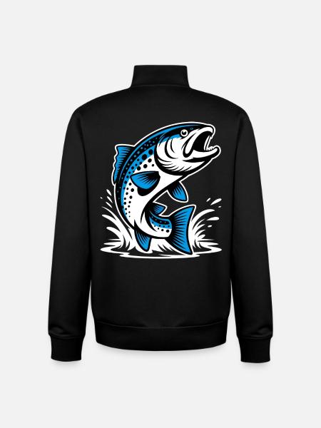 Springende Forelle - Unisex Organic Zip Sweatshirt von Stanley/Stella - Schwarz