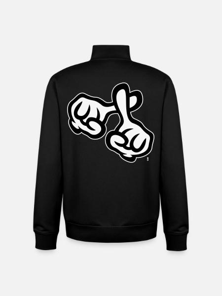 Kryds fingre (hænder / kryds / religion / NEG 1C) - Stanley/Stella unisex sweatshirt med lynlås i økologisk - sort