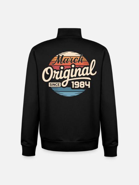 Legendary since march 1984 - Unisex Organic Zip Sweatshirt by Stanley/Stella - black