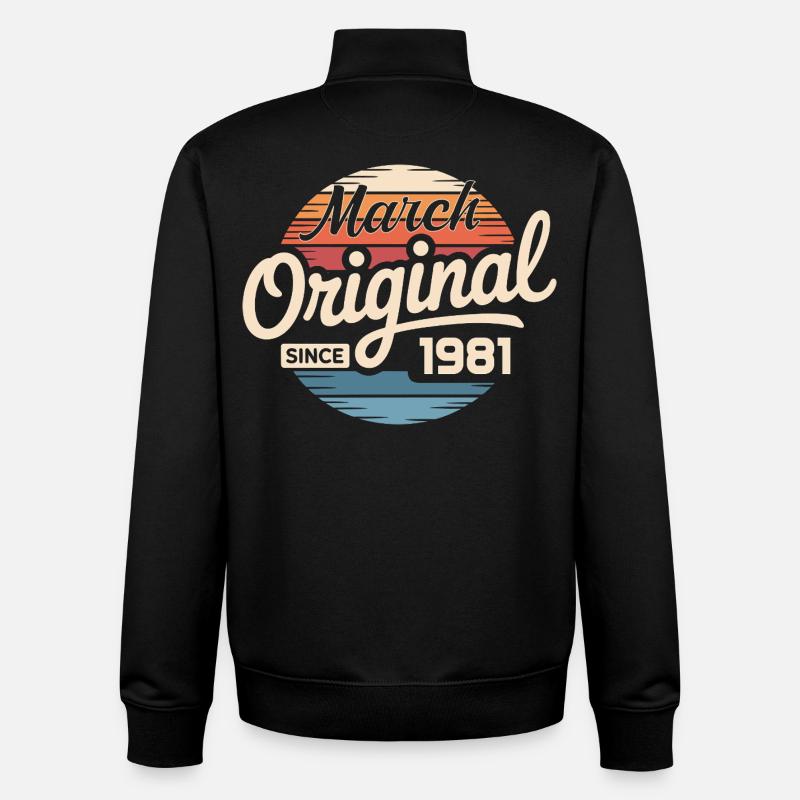 Legendary since march 1981 - Unisex Organic Zip Sweatshirt by Stanley/Stella - black