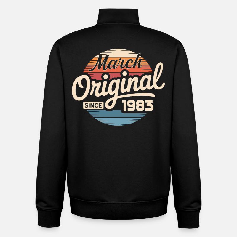 Légendaire depuis mars 1983 - Sweat zippé unisexe en coton bio Stanley/Stella - noir