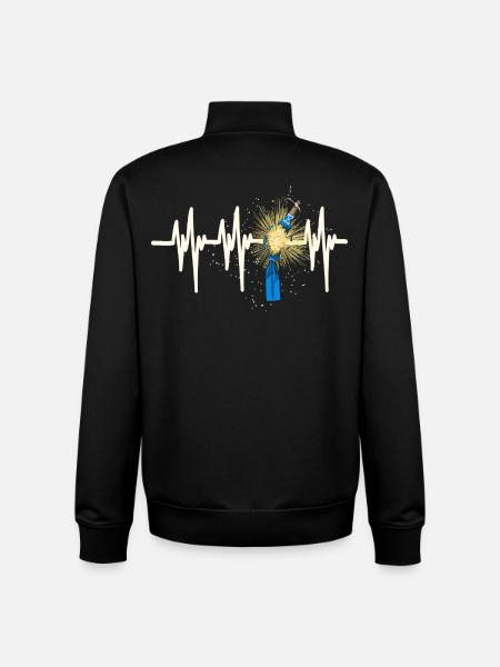 Fallas de Valencia Heartbeat - Unisex Organic Zip Sweatshirt by Stanley/Stella - black
