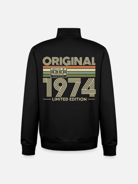 Original 1974 Retro Hits - Unisex Organic Zip Sweatshirt by Stanley/Stella - black
