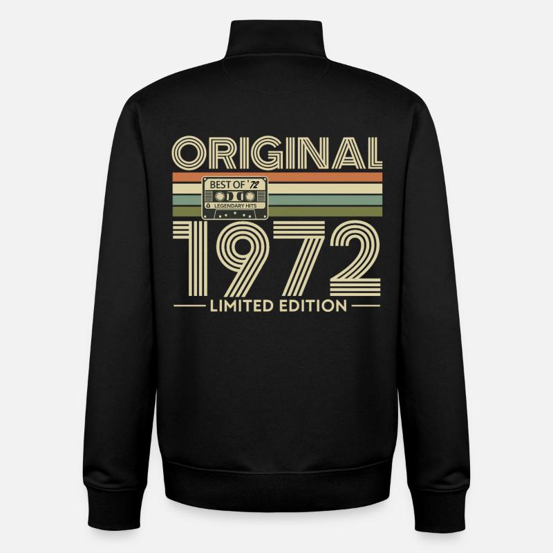 Original 1972 Retro Limited Edition - Sweat zippé unisexe en coton bio Stanley/Stella - noir