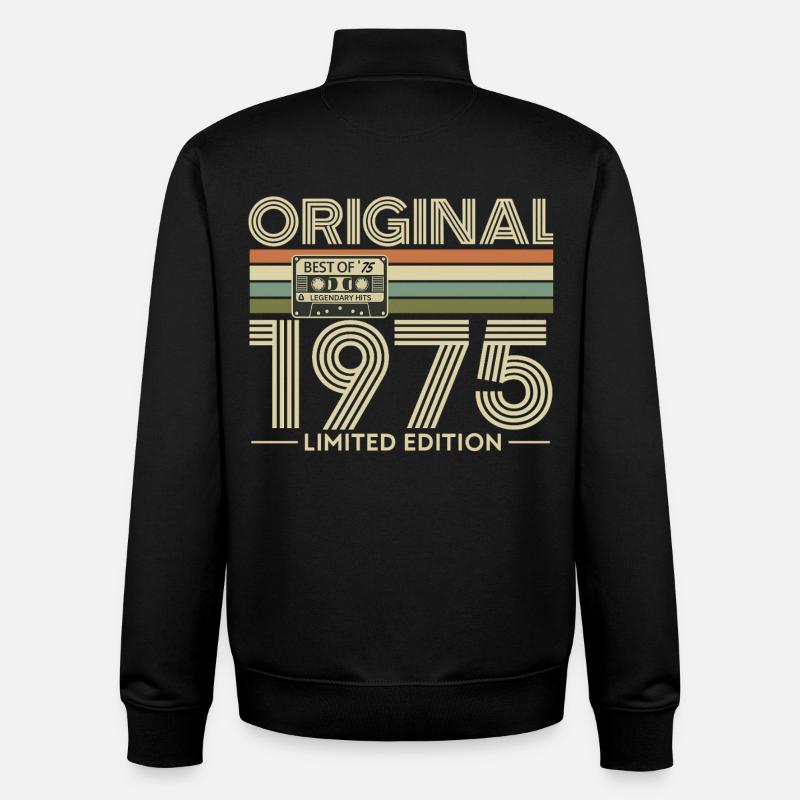 Original 1975 Hits Cassette Retro - Sweat zippé unisexe en coton bio Stanley/Stella - noir
