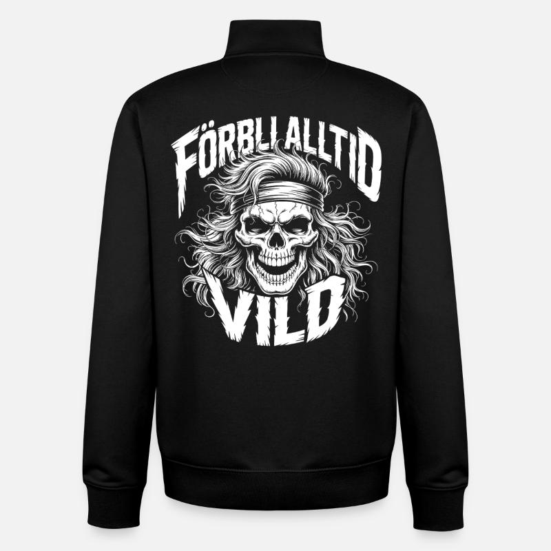 Wild Side Skull - Unisex Organic Zip Sweatshirt by Stanley/Stella - black