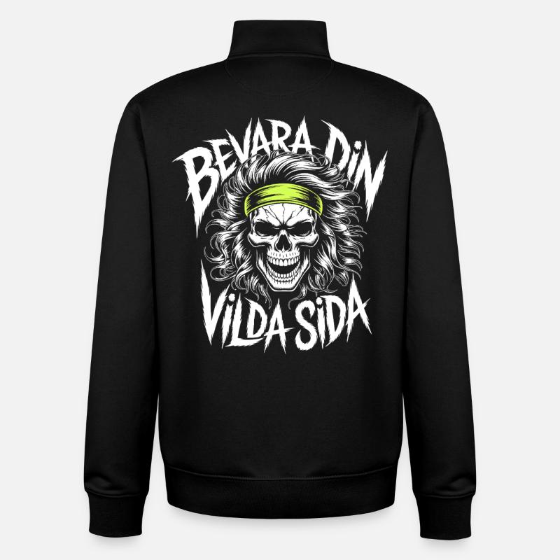 Neon-Schädel-Bandana-Design - Unisex Organic Zip Sweatshirt von Stanley/Stella - Schwarz