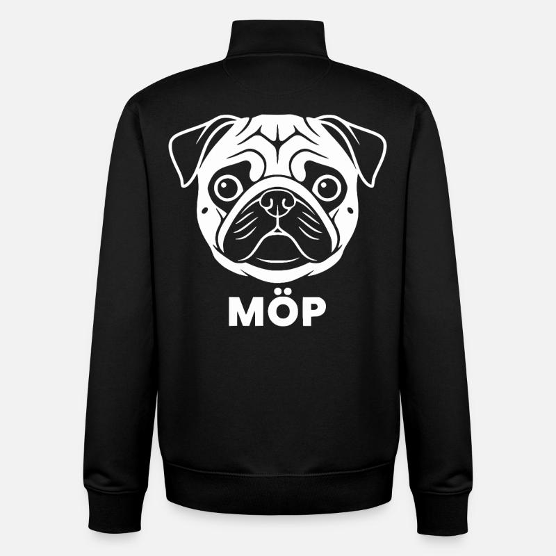 Moos Gesicht mit MÖP Schriftzug  - Unisex Organic Zip Sweatshirt von Stanley/Stella - Schwarz