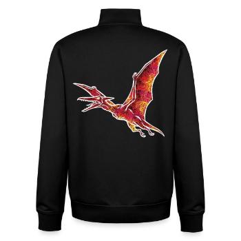 Elektrischer Pterodaktylus Fliegender Dinosaurier - Unisex Organic Zip Sweatshirt von Stanley/Stella - Schwarz - Hinten - AI Model Male 185 light (185cm)