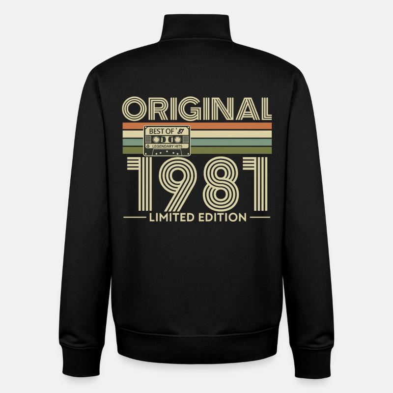 Original 1988 Edition Retro Cassette - Sweat zippé unisexe en coton bio Stanley/Stella - noir