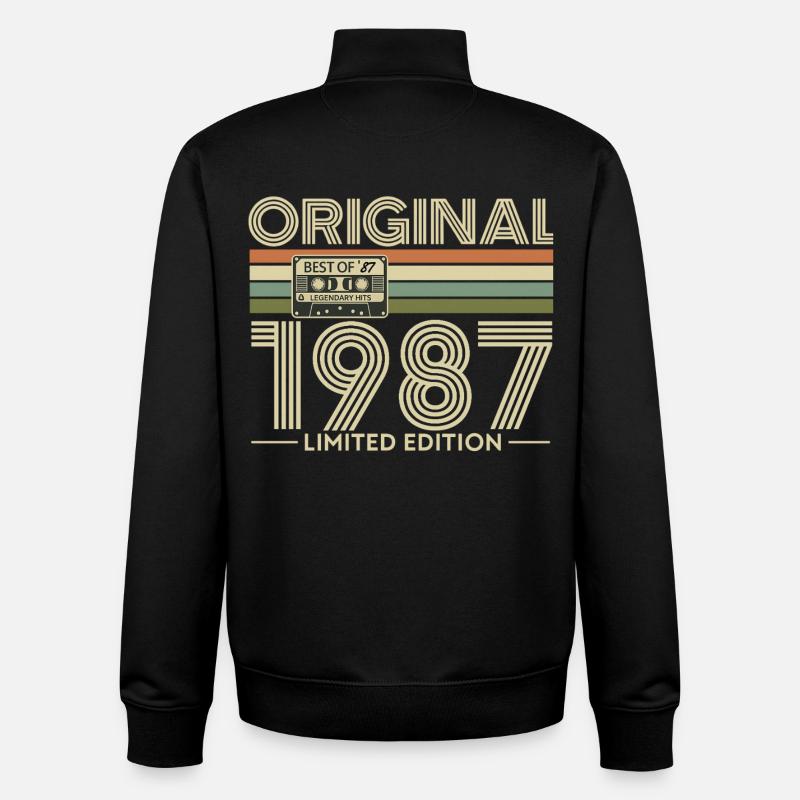Original 1987 Edition Retro - Unisex Organic Zip Sweatshirt by Stanley/Stella - black