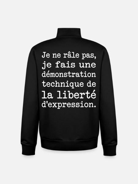 Humor, Complaining, Freedom of expression - Unisex Organic Zip Sweatshirt by Stanley/Stella - black
