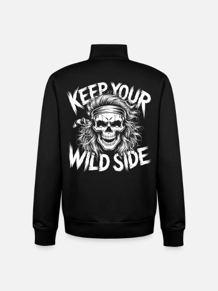 Wild Side Skull Design - Unisex Organic Zip Sweatshirt by Stanley/Stella - black