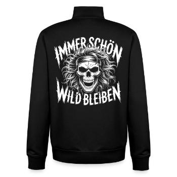 Always Stay Wild Skull - Unisex Organic Zip Sweatshirt by Stanley/Stella - black - Back - AI Model Male 185 light (185cm)