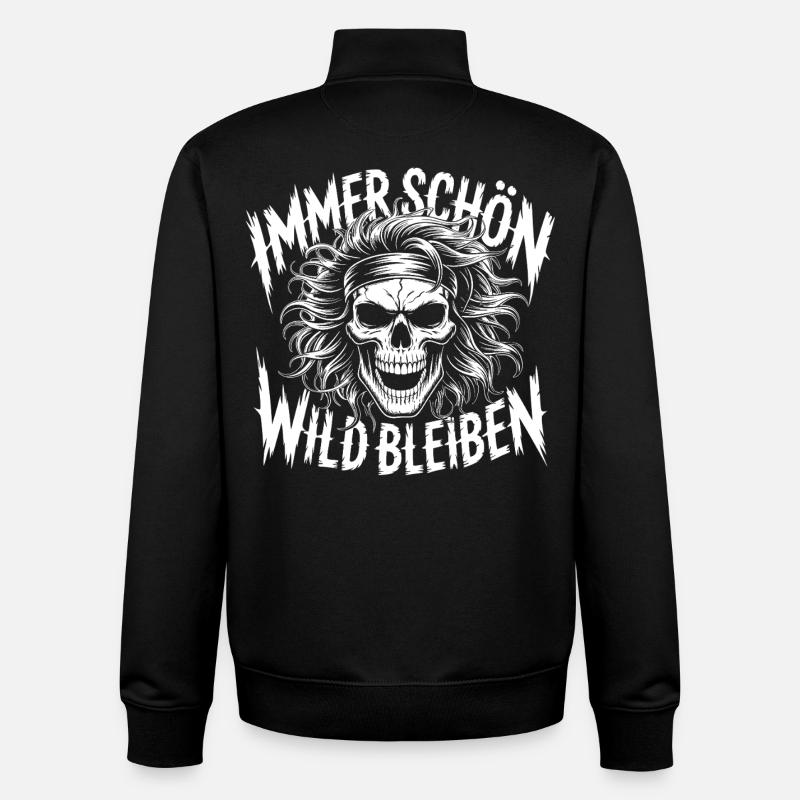Always Stay Wild Skull - Unisex Organic Zip Sweatshirt by Stanley/Stella - black