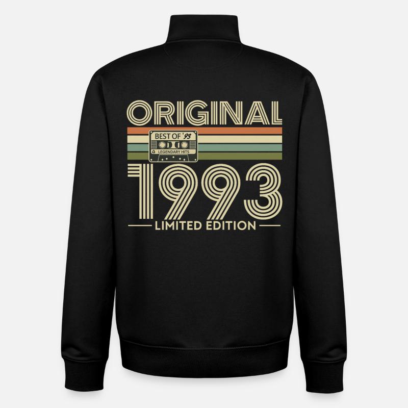 Retro 1993 Limited Edition Kassette - Unisex Organic Zip Sweatshirt von Stanley/Stella - Schwarz