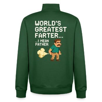 T-shirt drôle pour la fête des pères pour un papa gamer Pixel Art - Sweat zippé unisexe en coton bio Stanley/Stella - vert bouteille - Dos - AI Model Male 185 dark (185cm)