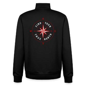 Find Your True North Kompass Kompassrose Symbol - Unisex Organic Zip Sweatshirt von Stanley/Stella - Schwarz - Hinten - AI Model Male 185 light (185cm)