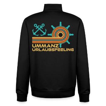 Vacances en mer Baltique VACANCES À UMMANZ Drôle de sensation - Sweat zippé unisexe en coton bio Stanley/Stella - noir - Dos - AI Model Male 185 light (185cm)