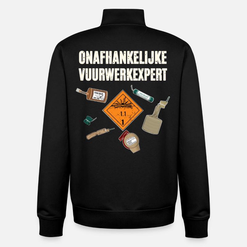 Onafhankelijke Vuurwerkexpert - Sweat zippé unisexe en coton bio Stanley/Stella - noir