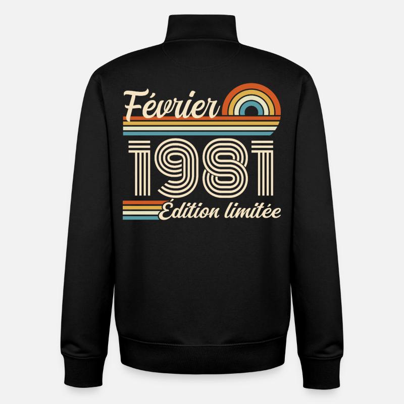 Februar 1981 - Unisex Organic Zip Sweatshirt von Stanley/Stella - Schwarz