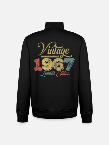 Millésime 1967 - Sweat zippé unisexe en coton bio Stanley/Stella - noir