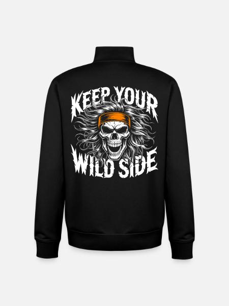 Keep Your Wild Side Skull - Unisex Organic Zip Sweatshirt by Stanley/Stella - black