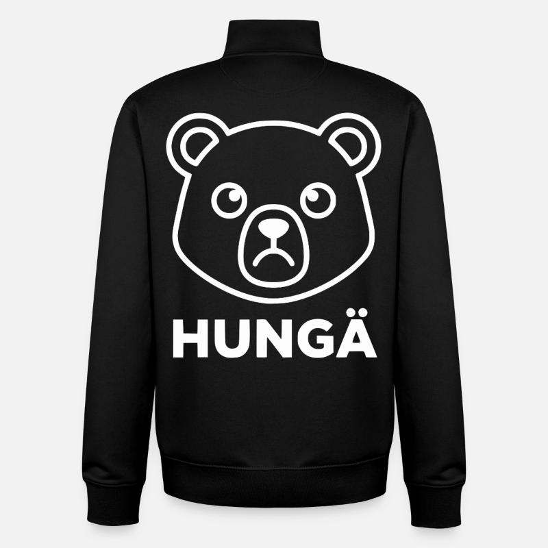 Esquisse d’ours avec Hungä - Sweat zippé unisexe en coton bio Stanley/Stella - noir
