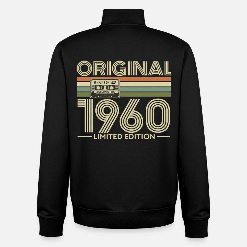 Original 1960s Cassette Édition Limitée - Sweat zippé unisexe en coton bio Stanley/Stella - noir