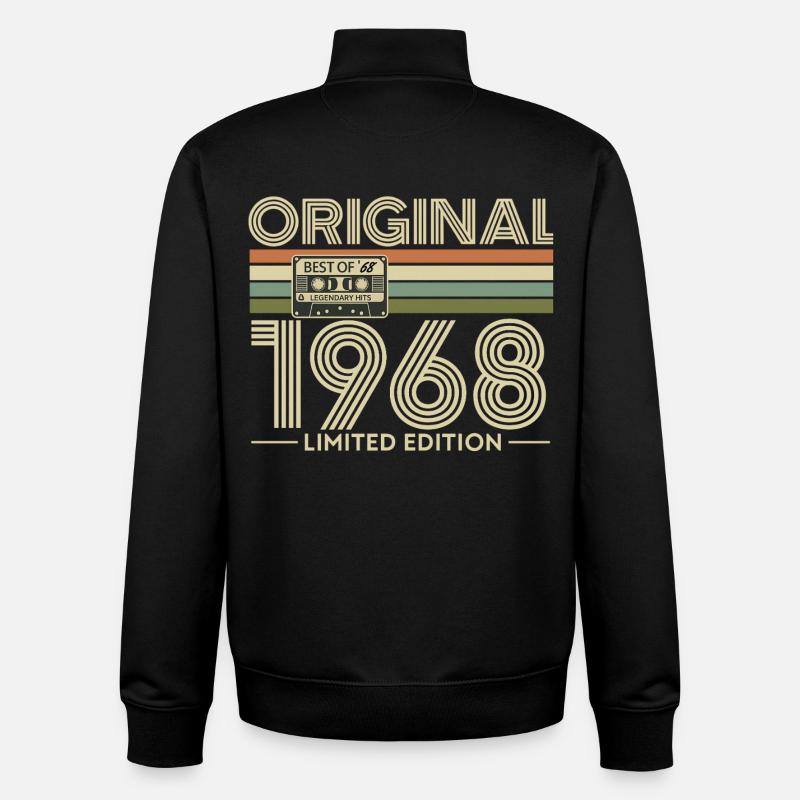 Original 1968 Rétro Limité - Sweat zippé unisexe en coton bio Stanley/Stella - noir