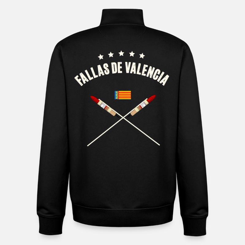 Fusée Fallas De Valencia - Sweat zippé unisexe en coton bio Stanley/Stella - noir