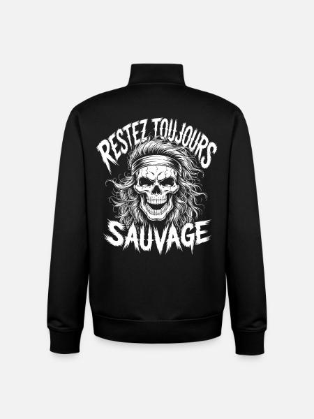 Stay Wild Always Skull - Unisex Organic Zip Sweatshirt by Stanley/Stella - black