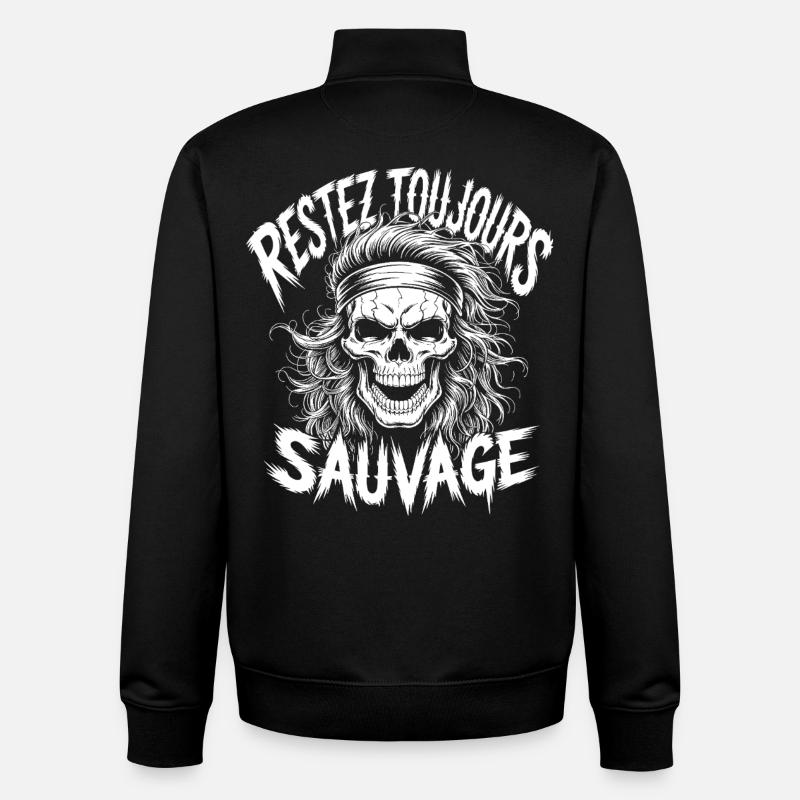 Bleib wild Immer Schädel - Unisex Organic Zip Sweatshirt von Stanley/Stella - Schwarz