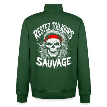 Bleib wild Immer Schädel - Unisex Organic Zip Sweatshirt von Stanley/Stella - Flaschengrün - Hinten - AI Model Male 185 dark (185cm)