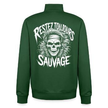 Bleib wild Immer Schädel - Unisex Organic Zip Sweatshirt von Stanley/Stella - Flaschengrün - Hinten - AI Model Male 185 dark (185cm)