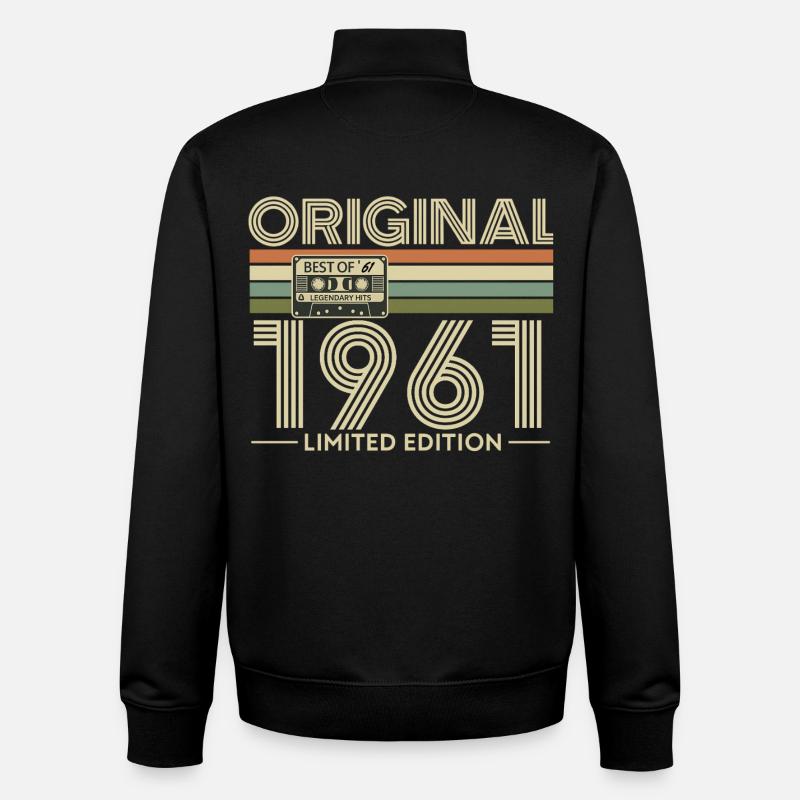Original 1961 Retro Limited Edition - Sweat zippé unisexe en coton bio Stanley/Stella - noir