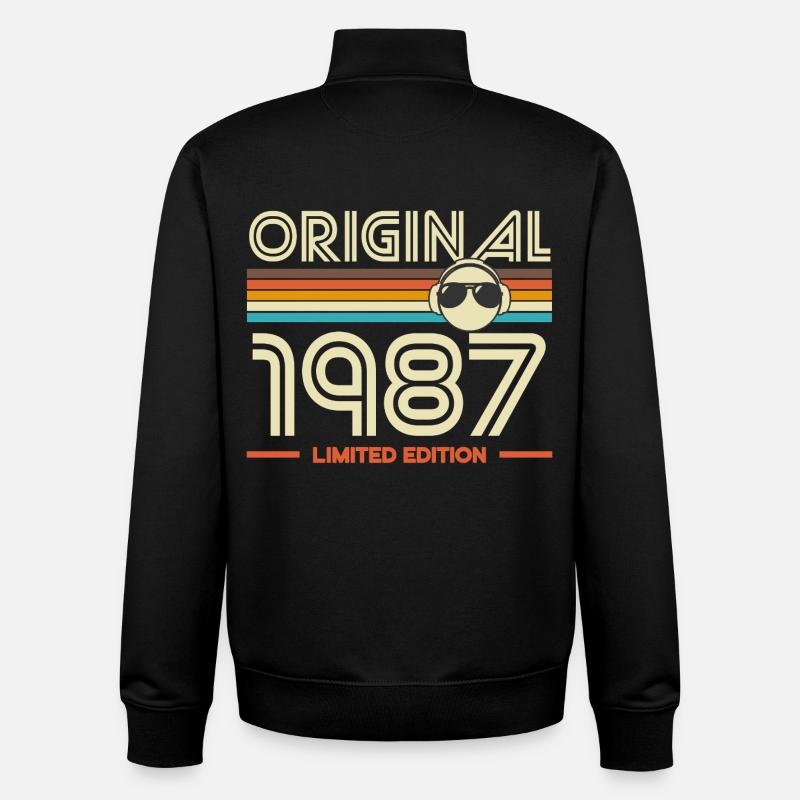 Original 1987 Édition Retro - Sweat zippé unisexe en coton bio Stanley/Stella - noir