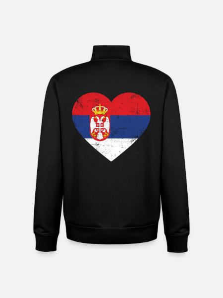 Serbien Herz - Unisex Organic Zip Sweatshirt von Stanley/Stella - Schwarz