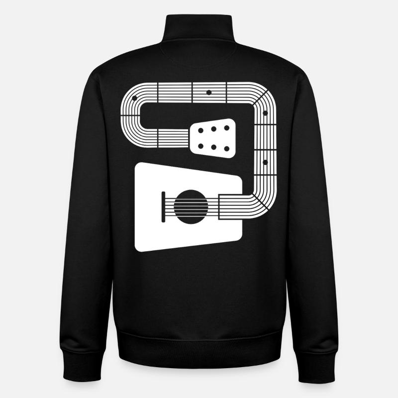 abstrakte Gitarre - Unisex Organic Zip Sweatshirt von Stanley/Stella - Schwarz