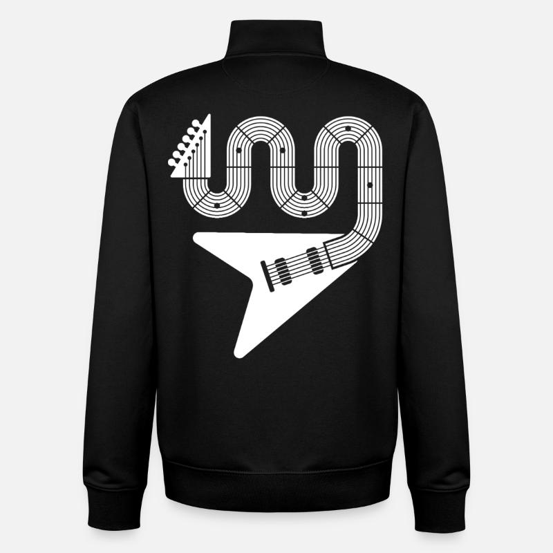 Abstrakte E-Gitarre - Unisex Organic Zip Sweatshirt von Stanley/Stella - Schwarz