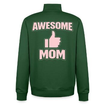 MAMAN GÉNIALE – Déclaration Rose Cool - Sweat zippé unisexe en coton bio Stanley/Stella - vert bouteille - Dos - AI Model Male 185 dark (185cm)