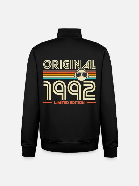 Original 1992 Retro - Unisex Organic Zip Sweatshirt by Stanley/Stella - black