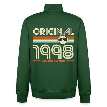 Retro 1998 Limited Edition - Unisex Organic Zip Sweatshirt von Stanley/Stella - Flaschengrün - Hinten - AI Model Male 185 dark (185cm)