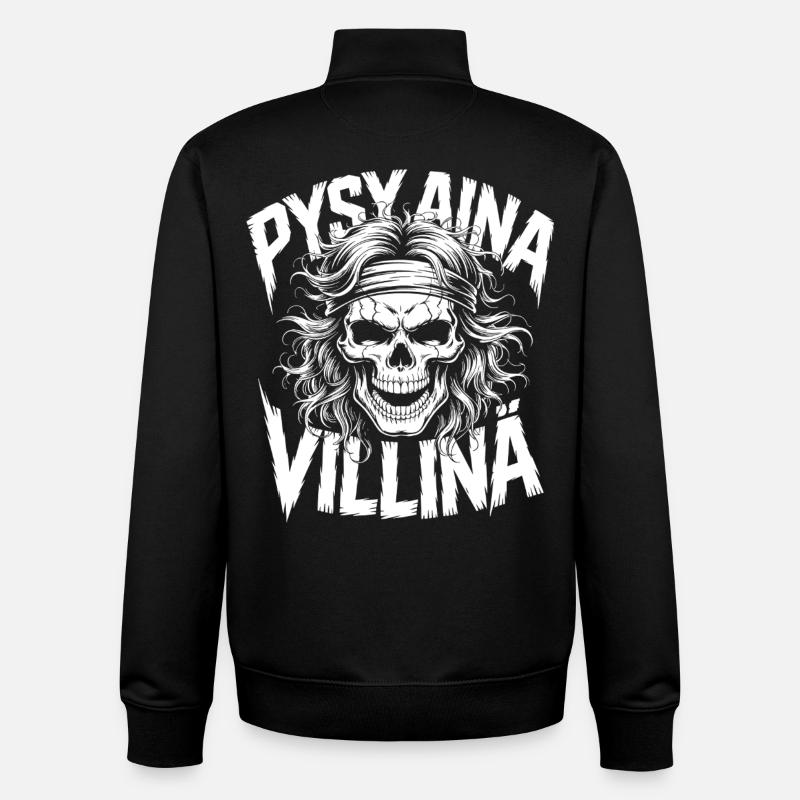 Conception du crâne sauvage - Sweat zippé unisexe en coton bio Stanley/Stella - noir