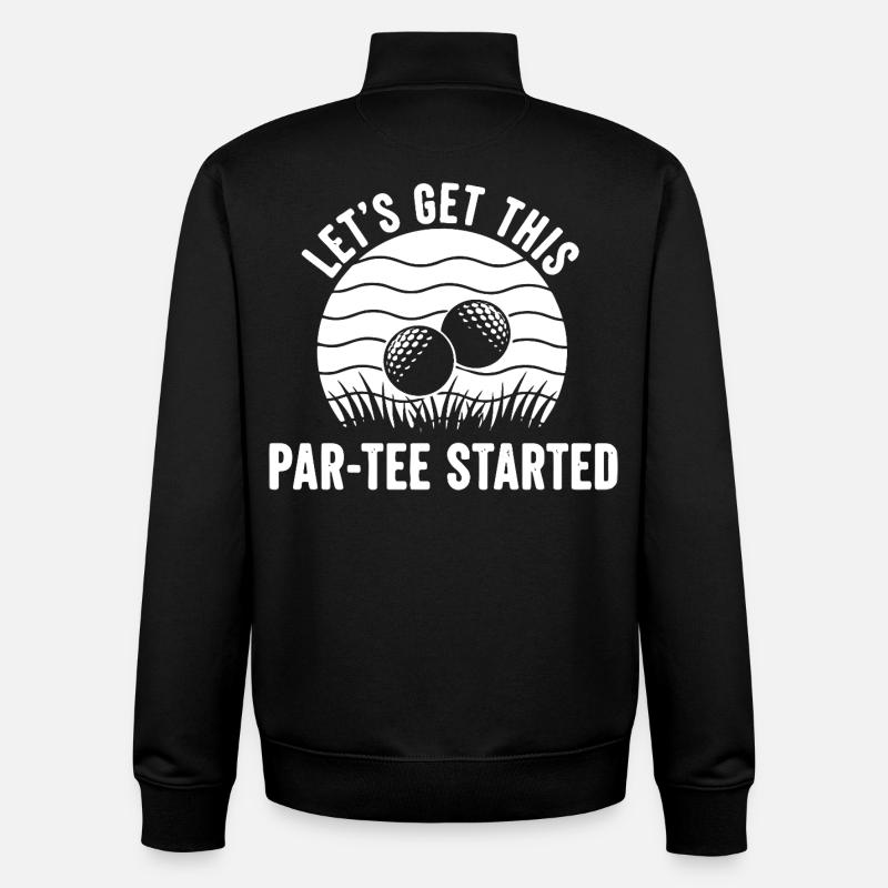 Par Tee Golf Saying - Unisex Organic Zip Sweatshirt by Stanley/Stella - black