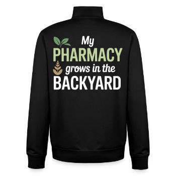 Zertifizierte Klinisch-Bio-Pharmakologie-Bekleidung - Unisex Organic Zip Sweatshirt von Stanley/Stella - Schwarz - Hinten - AI Model Male 185 light (185cm)