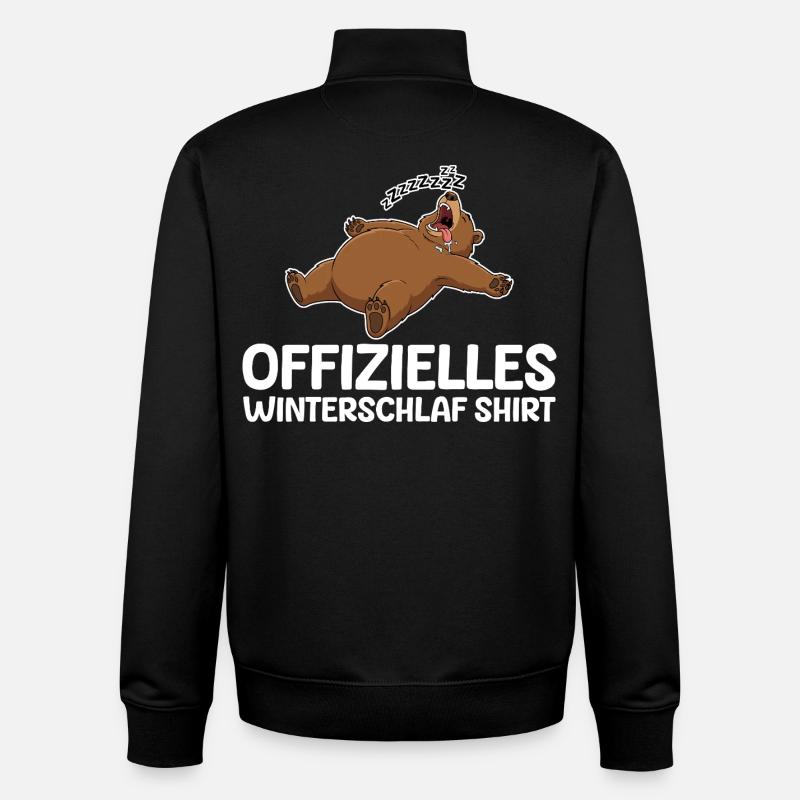 Mode Hibernation Ours Drôle Lève-Tard - Sweat zippé unisexe en coton bio Stanley/Stella - noir